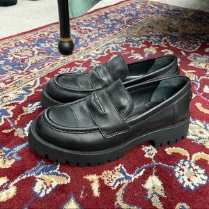 steve madden lawrence black leather loafers